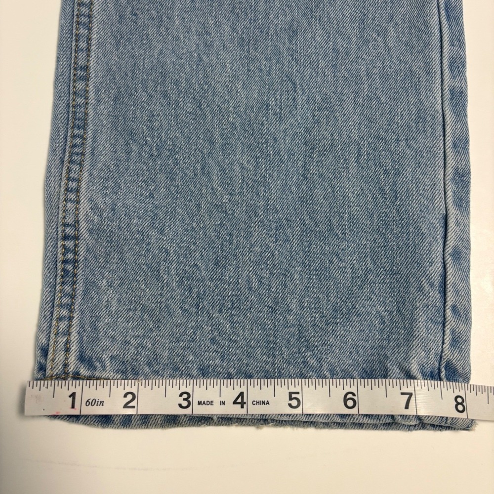 Levis 505 Regular Fit Jeans Mens 34x32 Light Wash Blue Straight Leg Denim - Picture 8 of 11